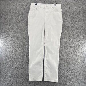 Chicos Jeans Womens 0 US 4 Short White Fabulously Slimming Stretch Skinny Casual